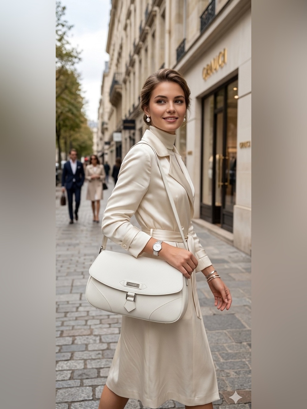 Burberry Vintage White Saffiano Leather Shoulder Bag - Picture 16 of 16
